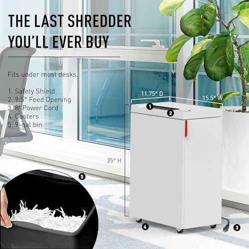 High security cross cut deskside paper shredder — photo 3