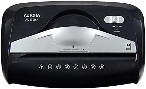 Black eight sheet micro cut paper shredder — photo 4