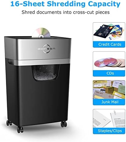 Quiet sixteen sheet cross cut office shredder — photo 3