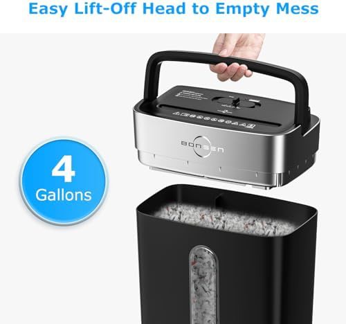 Eight sheet cross cut shredder with four gallon bin — photo 5