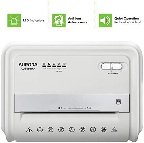 White 14 sheet micro cut paper shredder — photo 5