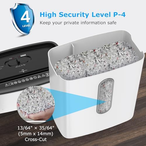 White eight sheet cross cut paper shredder — photo 3