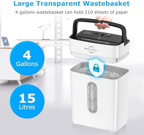 White eight sheet cross cut paper shredder — photo 4