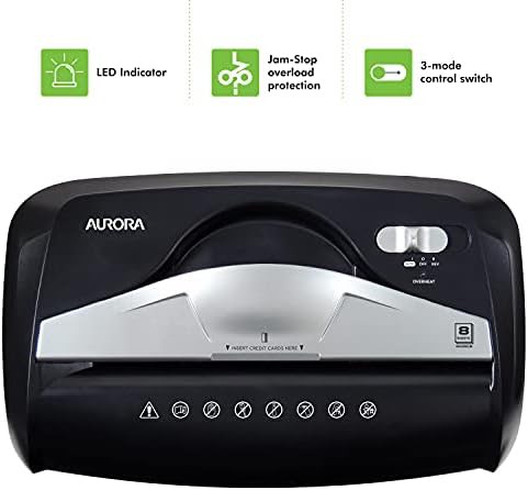 Black 8 sheet micro cut paper shredder — photo 5