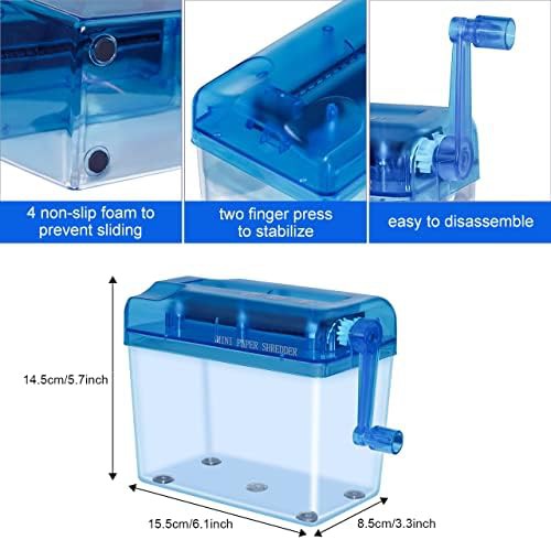Mini Hand Crank Paper Shredder Blue — photo 5