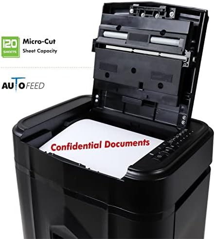 Black 120 sheet auto feed micro cut shredder — photo 3