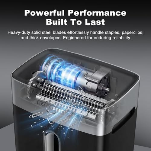 Quiet ten sheet cross cut shredder with bin — photo 4