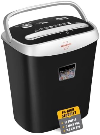 Compact 10 sheet home office shredder