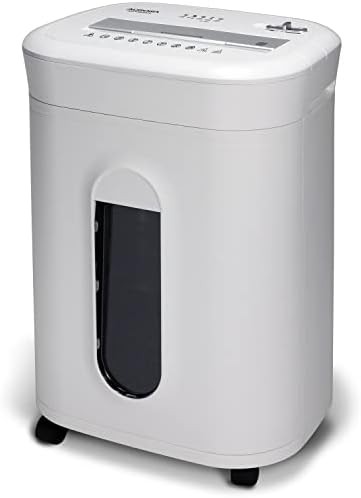 White heavy duty fifteen sheet crosscut shredder