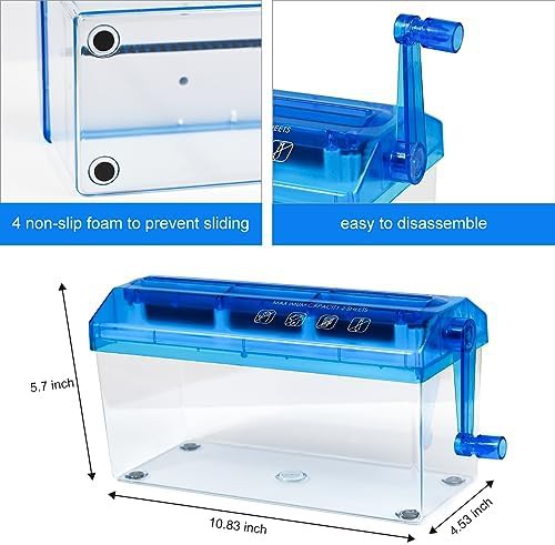 Standard A4 Manual Paper Shredder Blue — photo 5