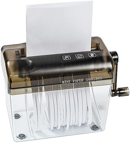 Mini Manual Hand Paper Shredder Black