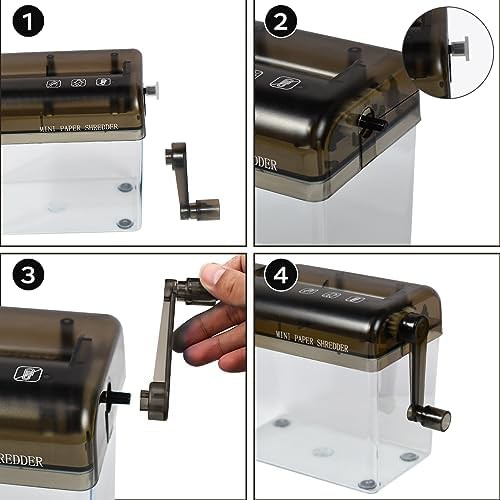 Mini Manual Hand Paper Shredder Black — photo 4