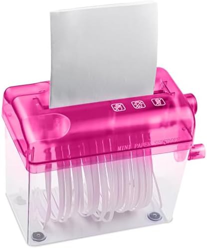Portable Hand Crank Paper Shredder Red