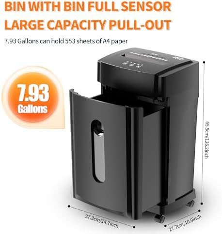 Black 18 sheet auto feed micro cut shredder — photo 4