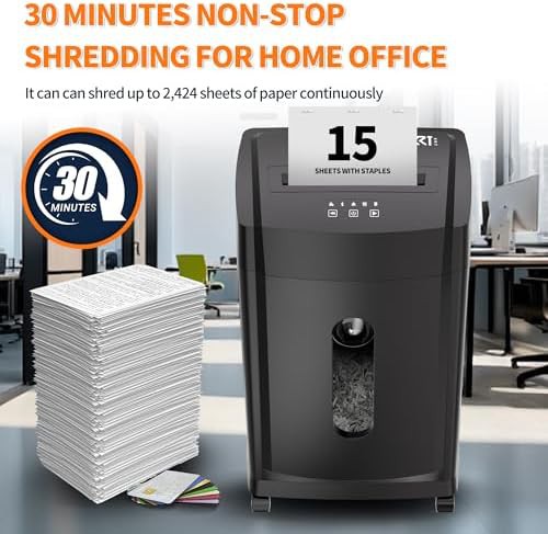 Black 18 sheet auto feed micro cut shredder — photo 5