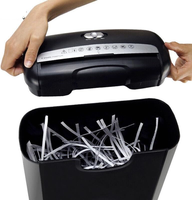Black six sheet strip cut shredder — photo 3