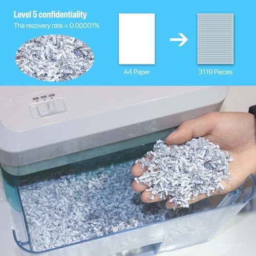 Portable white mini micro cut shredder — photo 3