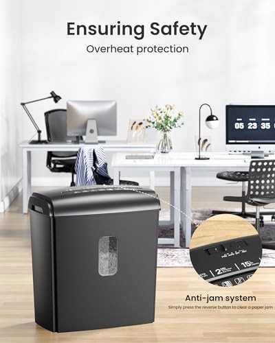 Black eight sheet micro cut shredder — photo 5