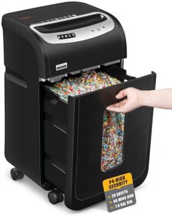 High capacity 20 sheet cross cut shredder