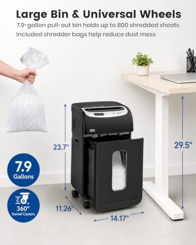 High capacity 20 sheet cross cut shredder — photo 5
