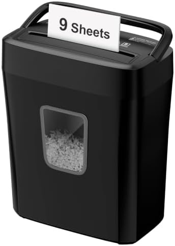 Nine sheet cross cut security shredder