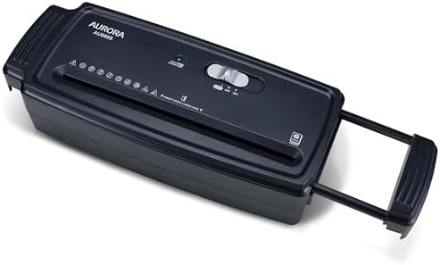 Black portable six sheet strip cut shredder
