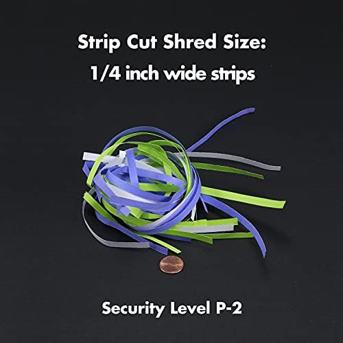Black portable six sheet strip cut shredder — photo 3