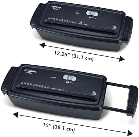Black portable six sheet strip cut shredder — photo 5