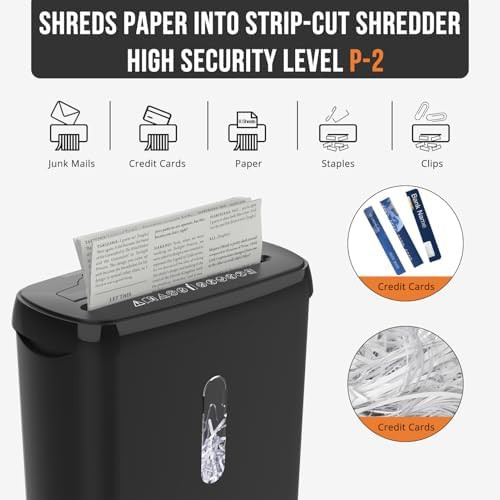 Black 10 sheet strip cut shredder — photo 3
