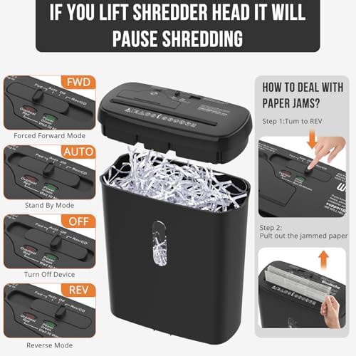 Black 10 sheet strip cut shredder — photo 5