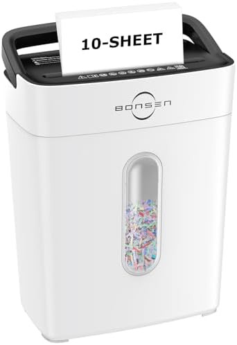 White ten sheet cross cut heavy duty shredder
