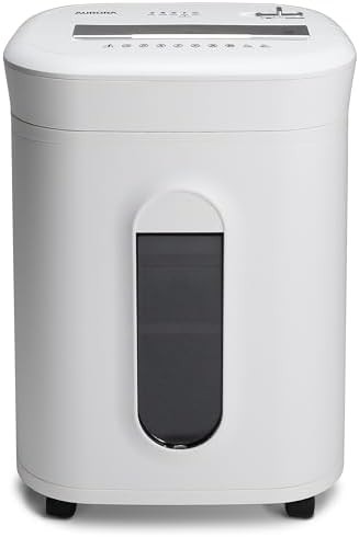 Ten sheet micro cut shredder with six gallon bin