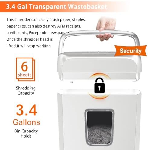 Quiet white cross cut portable shredder — photo 4