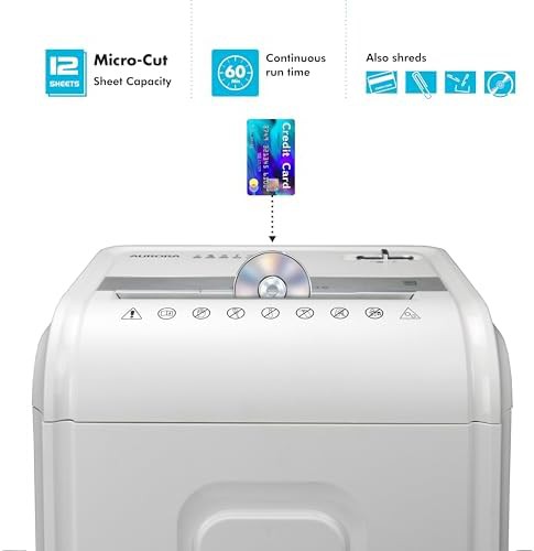 Twelve sheet micro cut shredder with sixty minute run — photo 3