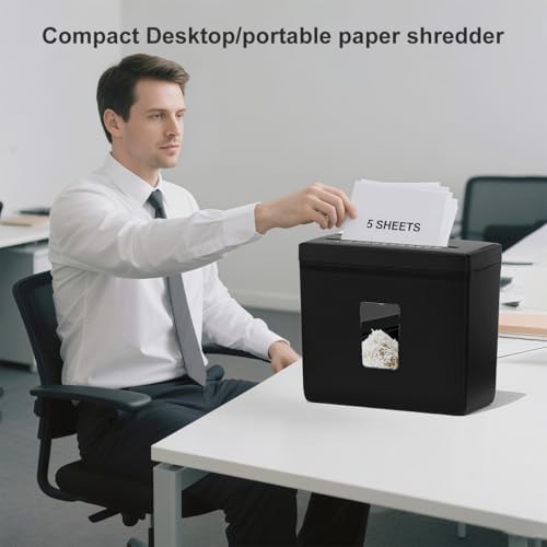 Five sheet desktop cross cut shredder — photo 4