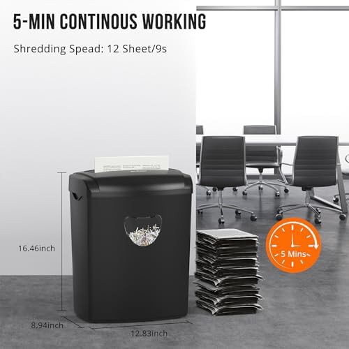 Black 12 sheet cross cut shredder — photo 4