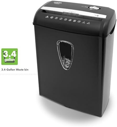 Eight sheet crosscut shredder with wastebasket — photo 5