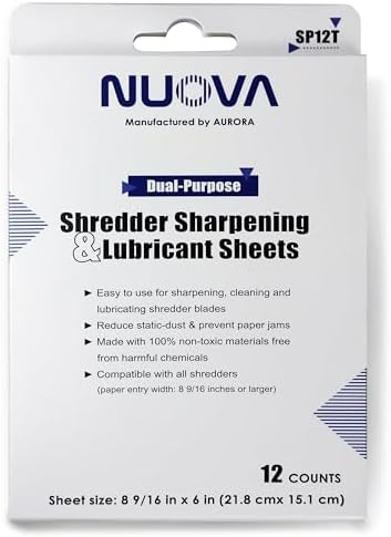 Paper shredder sharpening and lubricant sheets