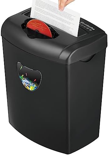 Twelve sheet cross cut shredder with six gallon basket