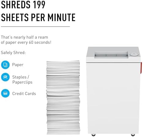 Cross cut office shredder with 9 gallon bin — photo 3