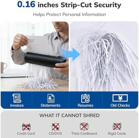 Portable black strip cut mini shredder — photo 3