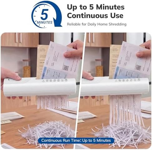 Compact white strip cut mini shredder — photo 5