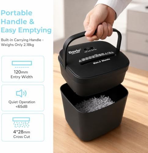 Mini cross cut shredder with four liter bin — photo 4