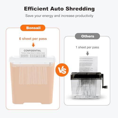 Portable six sheet strip cut shredder — photo 5