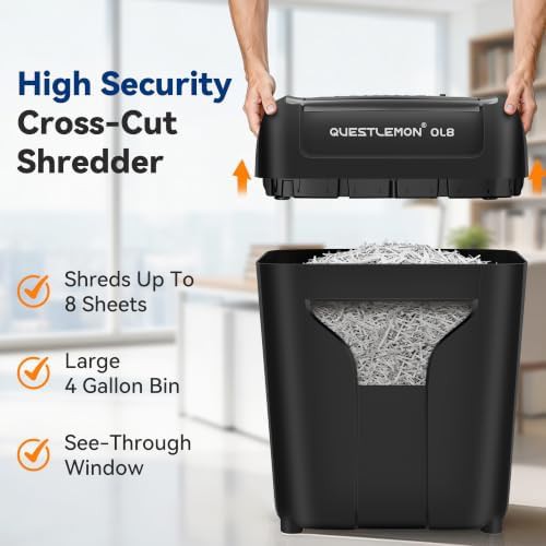 Quiet eight sheet cross cut shredder — photo 5