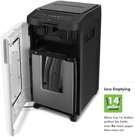 Commercial 400 sheet auto feed micro cut shredder — photo 4