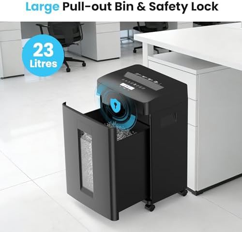 Heavy duty cross cut shredder with six gallon bin — photo 5