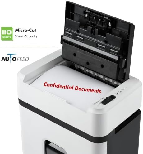 White 110 sheet auto feed micro cut shredder — photo 3